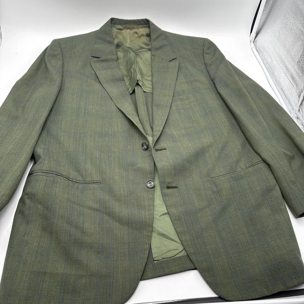 VTG Kingsridge Custom Fabric Campbells Southern California Blazer Mens 42R Green